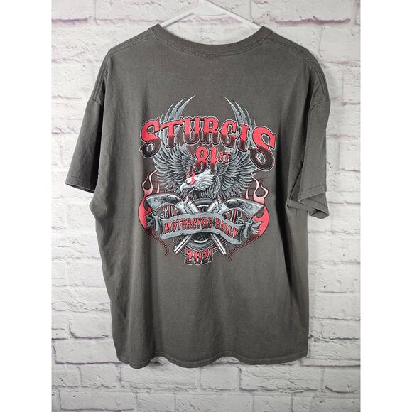 Gildan Heavy Cotton Men's Sturgis Motorcycle Rally 2021 TShirt Short Sleeve XL - Picture 2 of 6